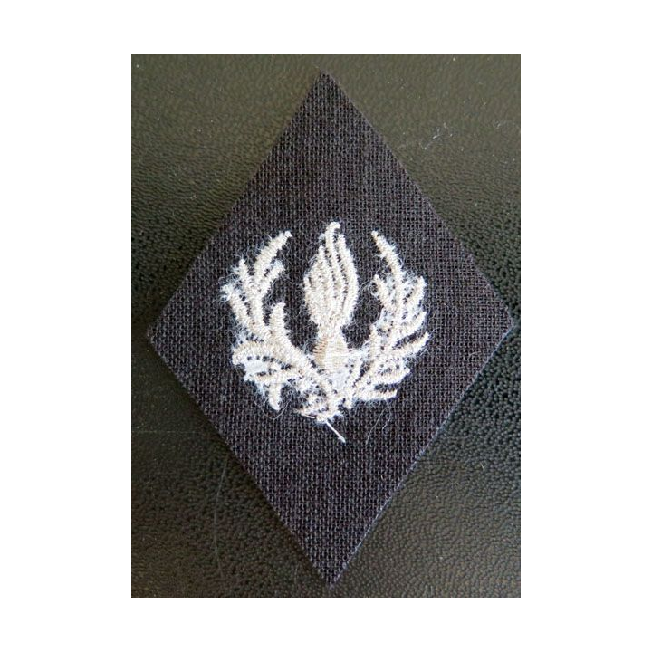LOSANGE DE BRAS MODÈLE 45 insigne de commissariat argent sur fond noir