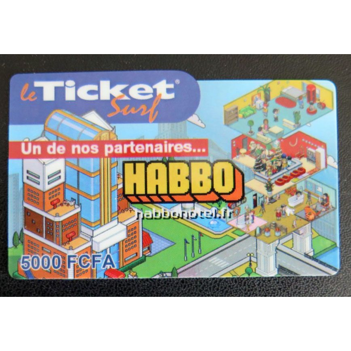 TELECARTE : télécarte ticket surf 5000 FCFA Habbo neuve