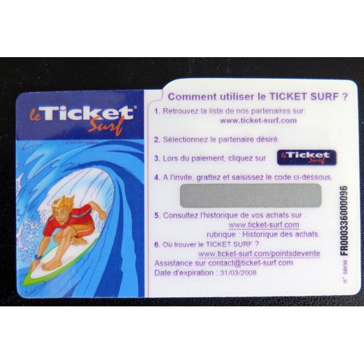 TELECARTE : télécarte ticket surf 5000 FCFA Habbo neuve