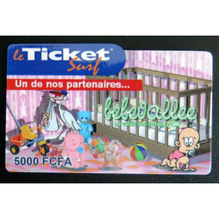 TELECARTE : télécarte ticket surf 5000 FCFA Bébévallée neuve