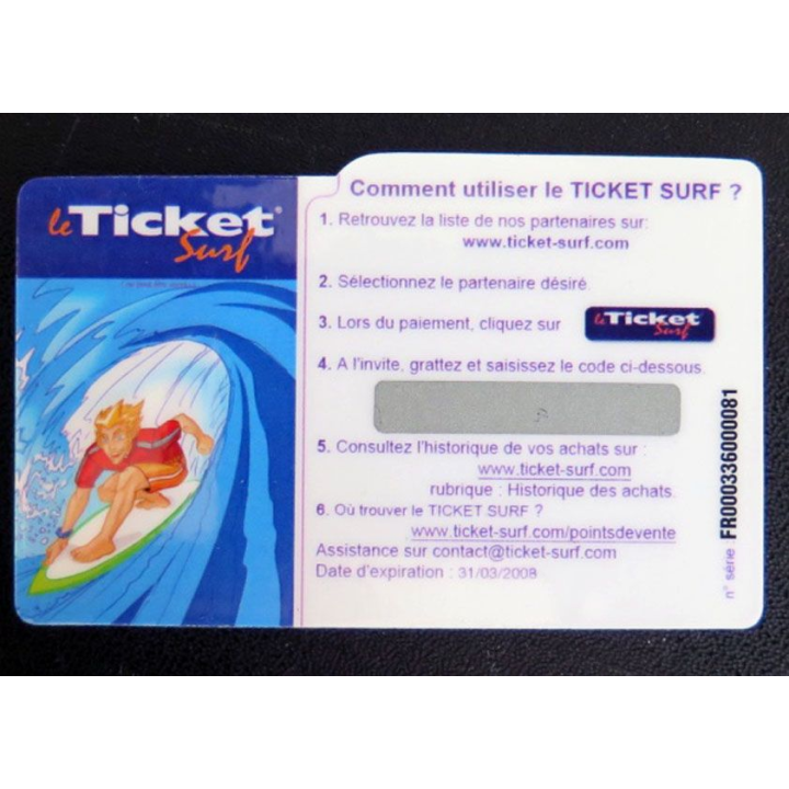 TELECARTE : télécarte ticket surf 5000 FCFA Bébévallée neuve