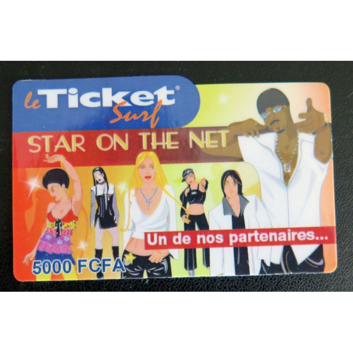 TELECARTE : télécarte ticket surf 5000 FCFA Star on the net neuve