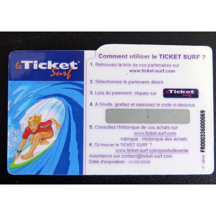 TELECARTE : télécarte ticket surf 5000 FCFA Star on the net neuve