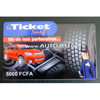 TELECARTE : télécarte TICKET SURF 5000 FCFA Autojeu neuve