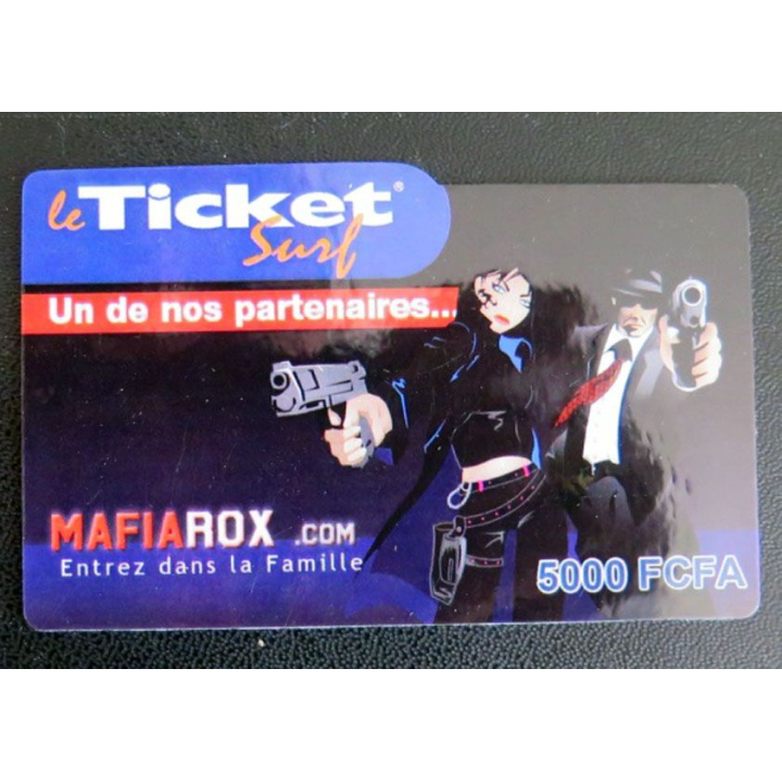 TELECARTE : télécarte TICKET SURF 5000 FCFA Mafiarox neuve