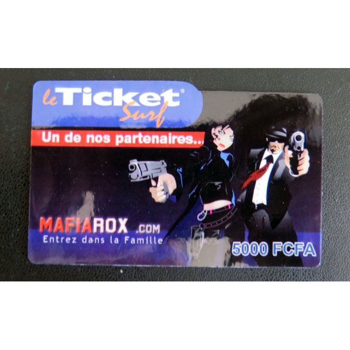 TELECARTE : télécarte TICKET SURF 5000 FCFA Mafiarox neuve