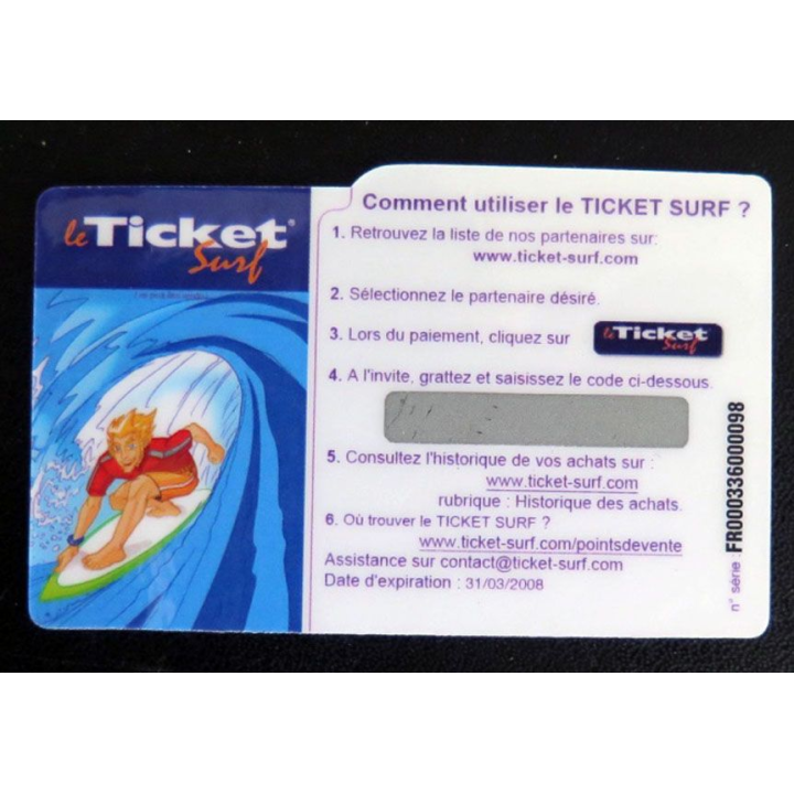 TELECARTE : télécarte TICKET SURF 5000 FCFA Myefarm neuve