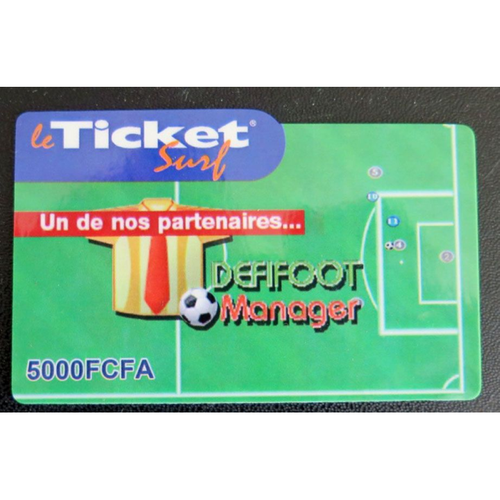 TELECARTE : télécarte TICKET SURF 5000 FCFA Défifoot neuve