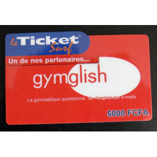 TELECARTE : télécarte TICKET SURF 5000 FCFA Gymglish neuve