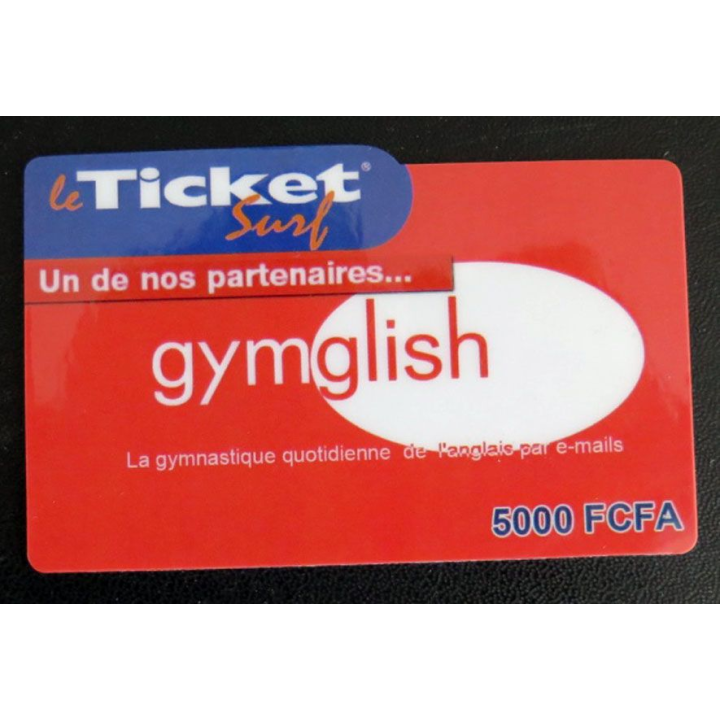 TELECARTE : télécarte TICKET SURF 5000 FCFA Gymglish neuve