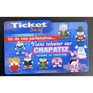 TELECARTE : télécarte TICKET SURF 5000 FCFA Chapatiz neuve