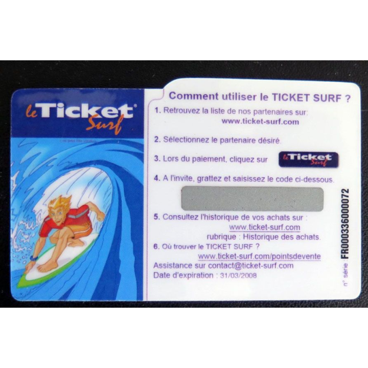 TELECARTE : télécarte TICKET SURF 5000 FCFA Chapatiz neuve