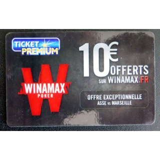TELECARTE : télécarte TICKET PREMIUM 10 € Offerts sur Winamax