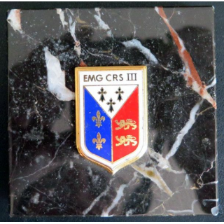 EMG de la compagnie républicaine de sécurité n° III plaque de marbre