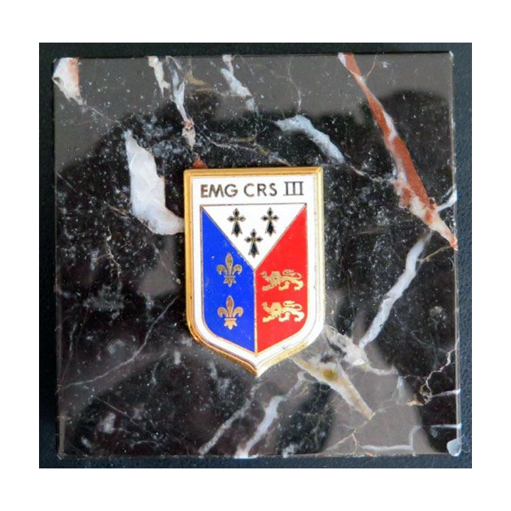 EMG de la compagnie républicaine de sécurité n° III plaque de marbre