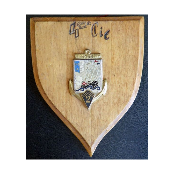 2° RIMA : écu de bois de la 4° Compagnie du 2° Régiment d'Infanterie de Marine attribuée