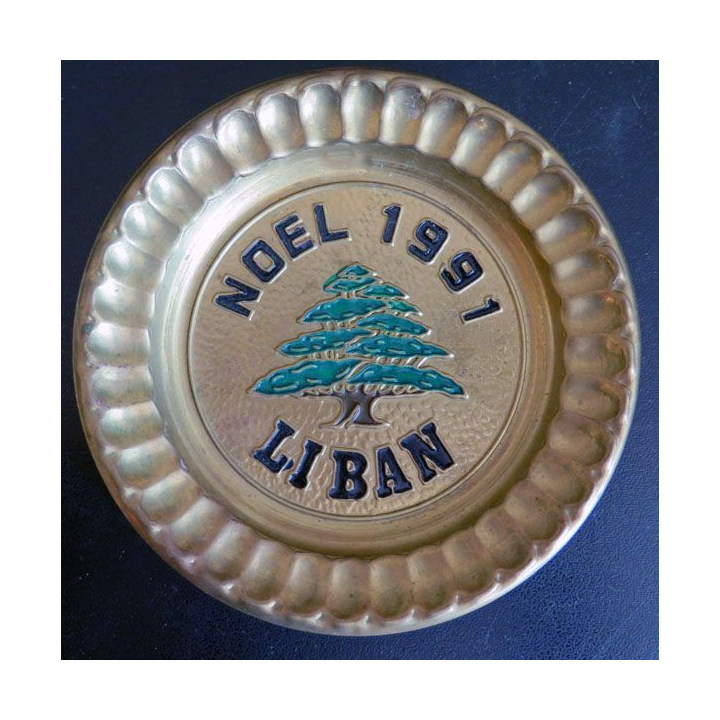 LIBAN : plateau de 12,5 cm de diamètre Noël 1991 Liban