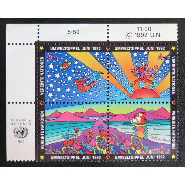 Planche de 4 timbres de l'ONU Umweltgipfel  Juni 1992