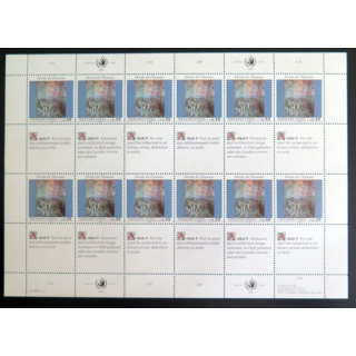 UN ONU : Planche de 12 timbres de l'ONU Human Rights article 9