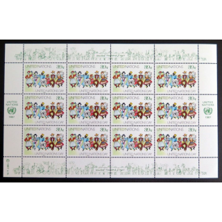 UN ONU : Planche de 12 timbres de l'ONU United Nations Day 1987