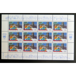 UN ONU : Planche de 12 timbres de l'ONU United Nations Day 1987
