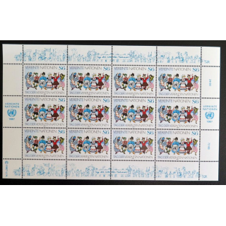 UN ONU : Planche de 12 timbres de l'ONU Tag der verenten nationen 1987