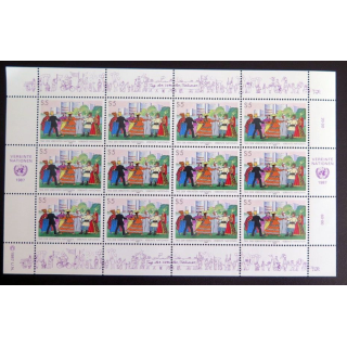 UN ONU : Planche de 12 timbres de l'ONU Tag der verenten nationen 1987