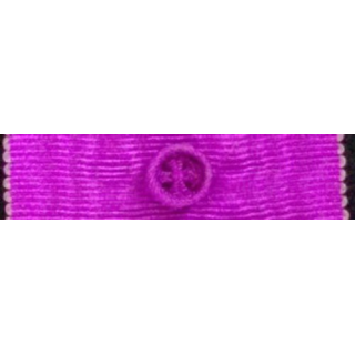 BELGIQUE : RUBAN AVEC ROSETTE MINIATURE DE L'ORDRE DE LÉOPOLD