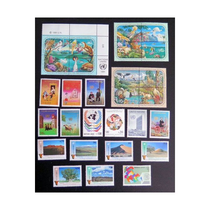 6 timbres neufs ONU Namibie 6 timbres prévention du crime 4 timbres UN