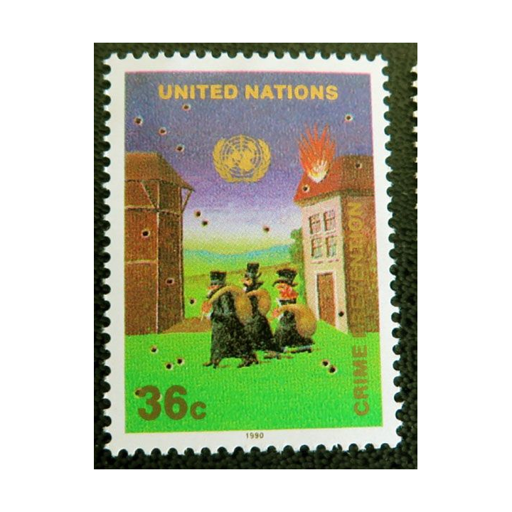 6 timbres neufs ONU Namibie 6 timbres prévention du crime 4 timbres UN