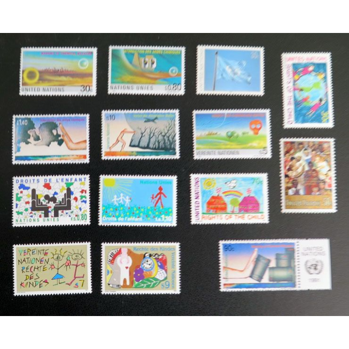UN ONU timbres neufs contre les armes chimiques les droits d'enfants