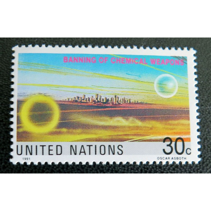 UN ONU timbres neufs contre les armes chimiques les droits d'enfants