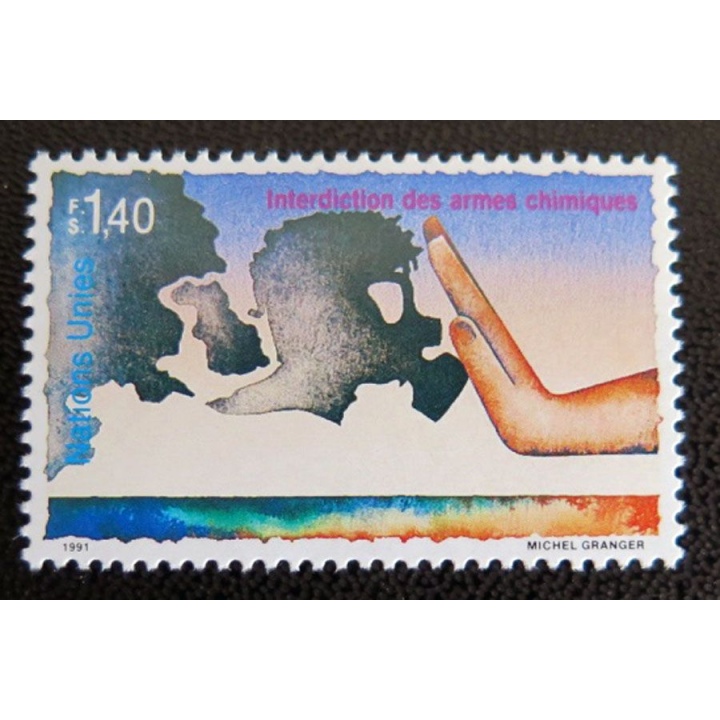 UN ONU timbres neufs contre les armes chimiques les droits d'enfants