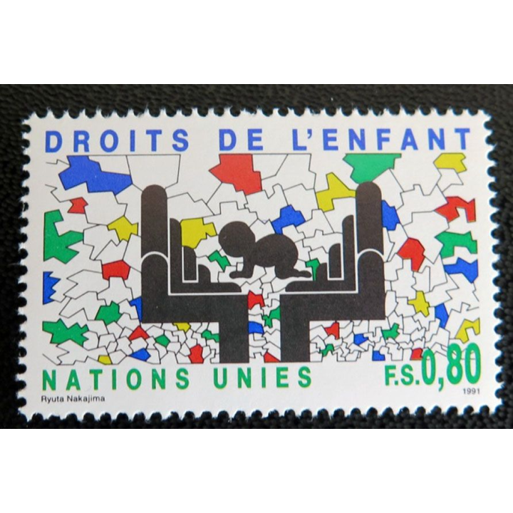 UN ONU timbres neufs contre les armes chimiques les droits d'enfants