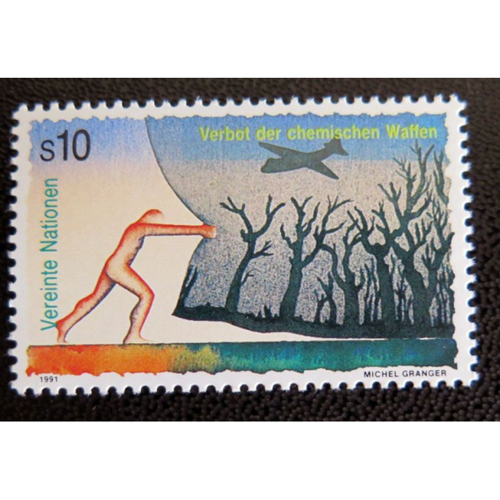 UN ONU timbres neufs contre les armes chimiques les droits d'enfants