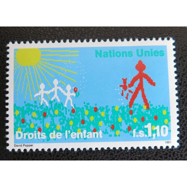 UN ONU timbres neufs contre les armes chimiques les droits d'enfants