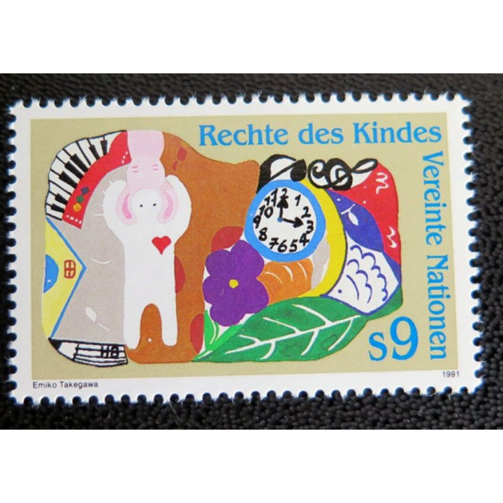 UN ONU timbres neufs contre les armes chimiques les droits d'enfants