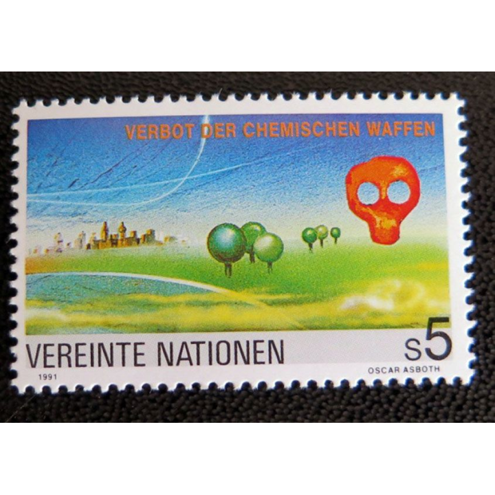 UN ONU timbres neufs contre les armes chimiques les droits d'enfants