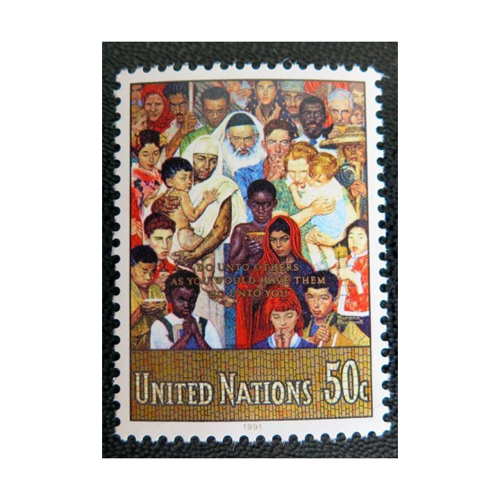 UN ONU timbres neufs contre les armes chimiques les droits d'enfants