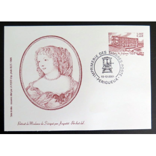 Carte souvenir du Château de Grignan de Mme de Sévigné 10-12-2001