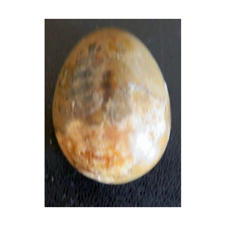 OEUF EN PIERRE 13 hauteur 4 cm couleur marron gris foncé
