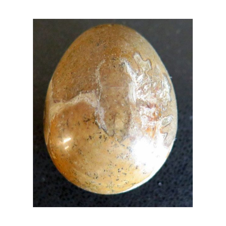 OEUF EN PIERRE 13 hauteur 4 cm couleur marron gris foncé