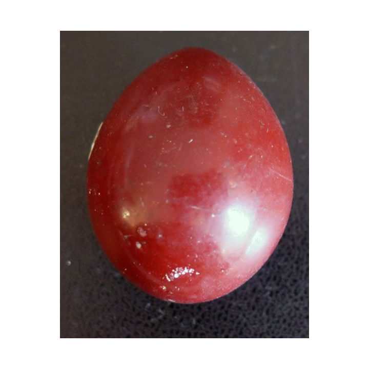 OEUF EN PIERRE 16 hauteur 4 cm couleur jaspe rouge