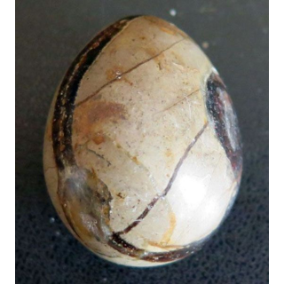 OEUF EN PIERRE 17 hauteur 4 cm couleur marron gris marbré