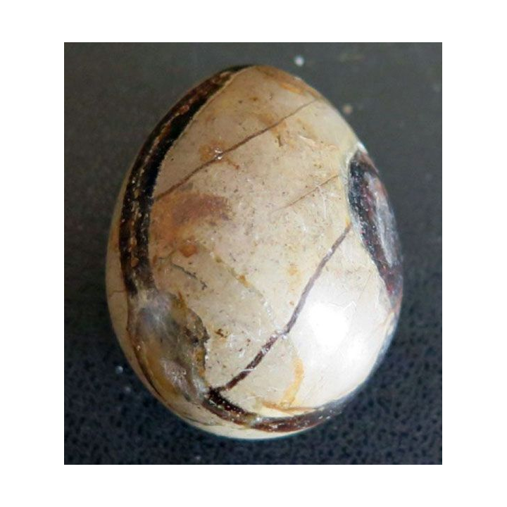 OEUF EN PIERRE 17 hauteur 4 cm couleur marron gris marbré