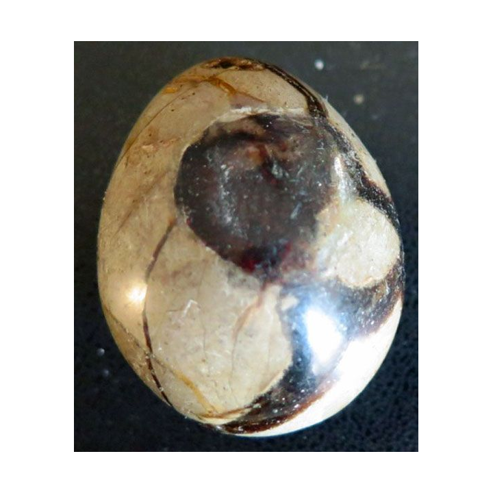 OEUF EN PIERRE 17 hauteur 4 cm couleur marron gris marbré