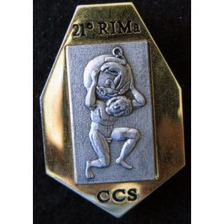 21° RIMa : Insigne métallique de la Compagnie de Commandement et Services du 21° Régiment d'Infanterie de Marine FIA