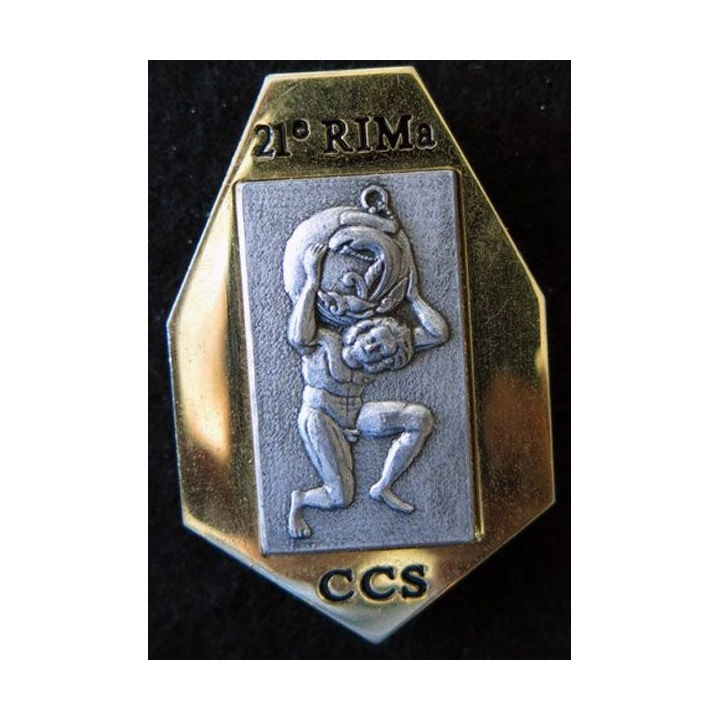 21° RIMa : Insigne métallique de la Compagnie de Commandement et Services du 21° Régiment d'Infanterie de Marine FIA