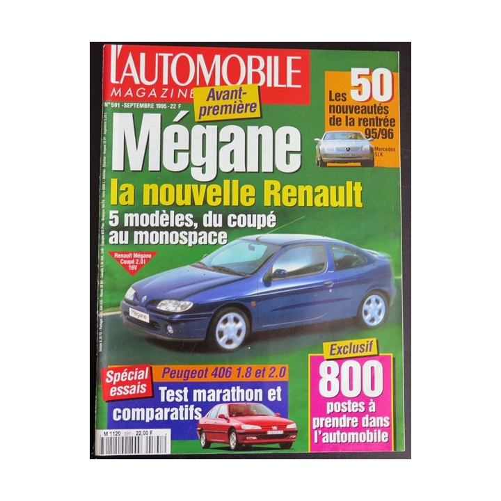 L'automobile magazine N° 591 M 1120 Septembre 1995 Megane 