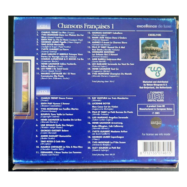 COFFRET DISQUE CD Chansons françaises n° 1 Piaff Montand Trenet Aznavour